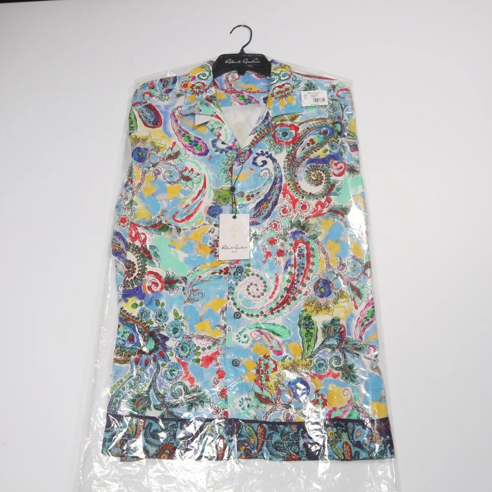 Robert Graham The Drake Paisley Shirt Short Sleeve Button Up Multi M‎ MSRP $238